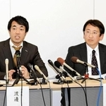 報告書の内容について説明する外部調査委員会の渡辺徹委員長（左）ら＝２１日、神戸市中央区