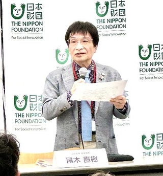 　２月16日に東京都内で開かれた日本財団のシンポジウムで「予期せぬ妊娠」問題について発言＝筆者提供