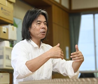 　日比野克彦学長（撮影・福留佳純）