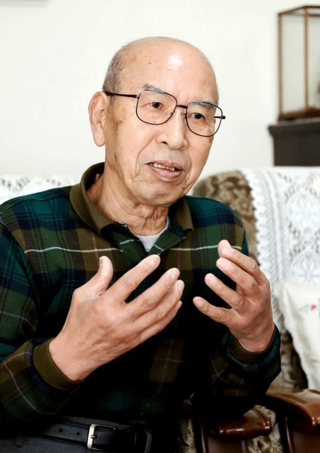合併当時を「地域の思いを一つにする難しさを実感した」と振り返る旧緑町長の金山和永さん＝南あわじ市内（撮影・斎藤雅志）