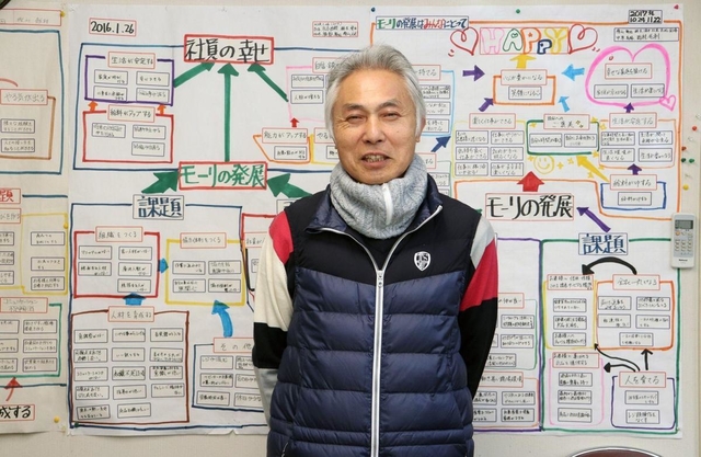 「商品の質で勝負」と話す松本龍二郎社長＝いずれもフレッシュフード・モーリ