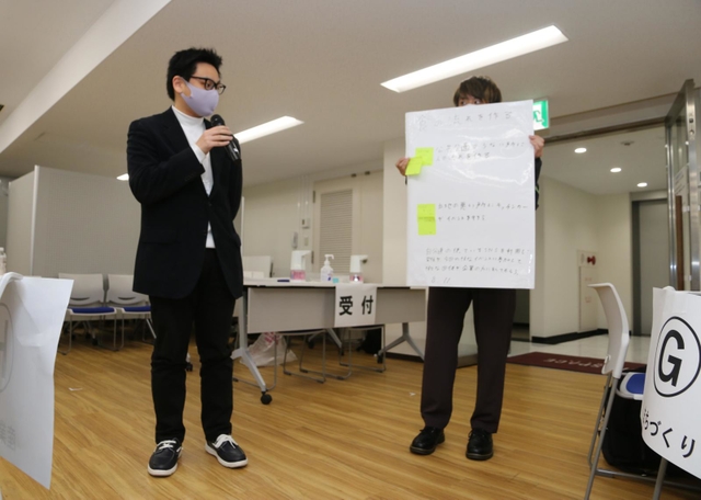 G班が「まちづくり」のアイデアを発表