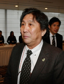 感謝の集いに参加した松尾雄治さん＝１０日午前、神戸市中央区港島中町６、神戸ポートピアホテル（撮影・笠原次郎）