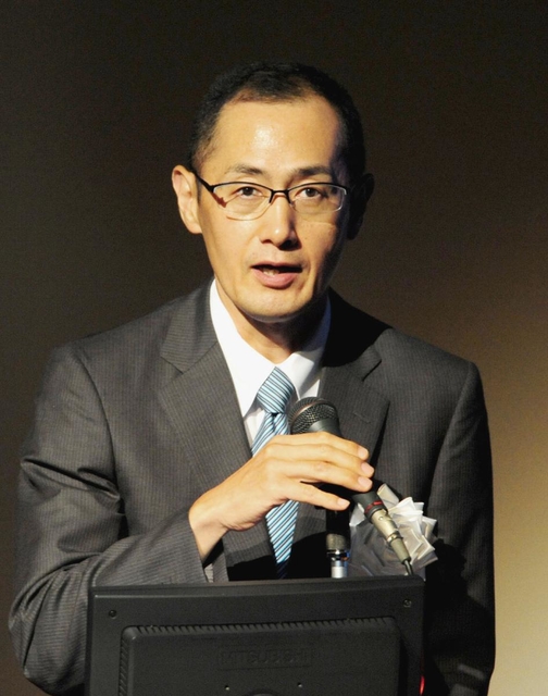 ｉＰＳ細胞を倫理的側面から考えるシンポジウムで講演する山中伸弥京大教授＝２６日午後、京都市左京区