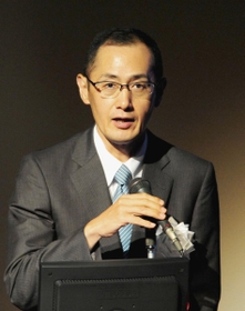 ｉＰＳ細胞を倫理的側面から考えるシンポジウムで講演する山中伸弥京大教授＝２６日午後、京都市左京区