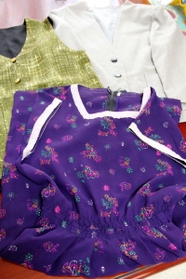 三木市の女性の義母が裁縫した衣服。一部はひつぎに納められた