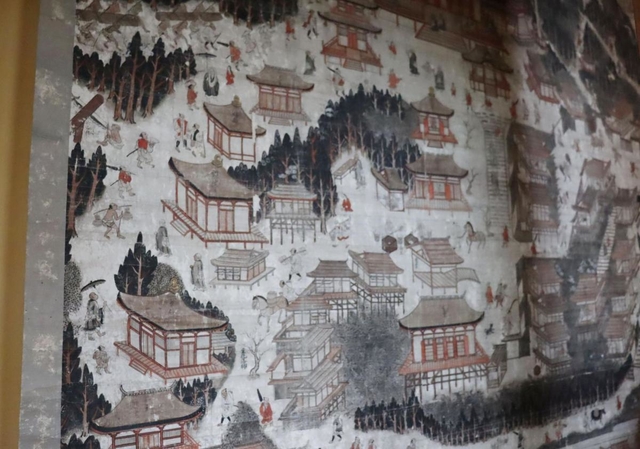 宝物庫に展示される「明要寺参詣曼荼羅図」