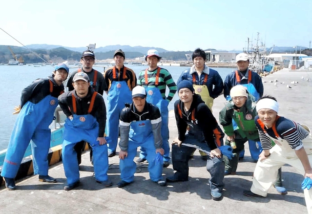 神戸マラソンエキスポに初出展する宮城県南三陸町の若手フィッシャーマンたち