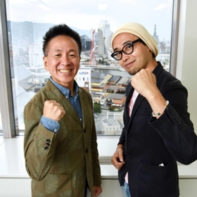 フレンドシップランナーとして参加するチキンガーリックステーキの渡辺敦さん（右）と前澤弘明さん