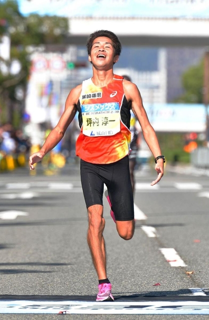 男子日本人トップの３位に入った坪内淳一（撮影・秋山亮太）