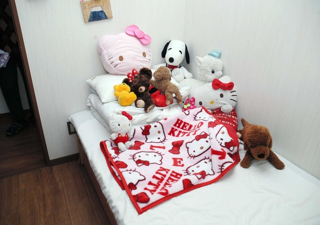 ぬいぐるみに囲まれて