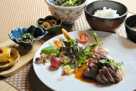 ジビエ創作料理かのねの「鹿ステーキランチ」