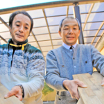 板の間などに身を寄せるカメムシ。今年は秋以降、兵庫県内の降雪地帯で大量に目撃された＝宍粟市山崎町東下野