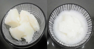 ヘット（左）とラード（撮影・栗岡誠司）