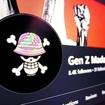 人気マンガ「ワンピース」をモチーフとしたどくろマークを使ったＳＮＳのロゴ＝１０月