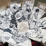 三国志に登場する武将が描かれた水墨画