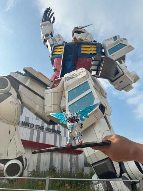 大阪・関西万博の会場のガンダム像とガンプラ