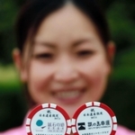 日本遺産認定を記念してデザインしたチップマーカー＝生野高原カントリークラブ
