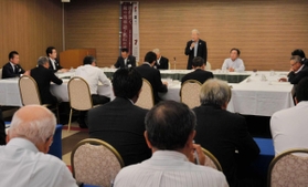 観光戦略などについて議論した日本遺産「銀の馬車道・鉱石の道」推進協議会総会＝姫路市内