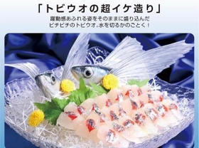 水泳を表現した「トビウオの超イケ造り」※株式会社いわさき提供