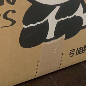 かわいいパンダの段ボール。オーストラリア行きの船便に使おうとしたら…（Machikoさん提供）