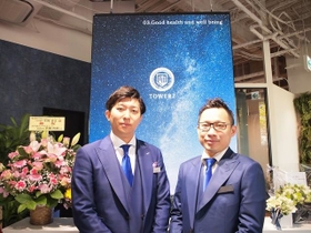 大阪市内でタワーマンションの売買実績1位を誇るES＆Companyの中岡真吾代表取締役CEO（左）、芝崎健一取締役COO