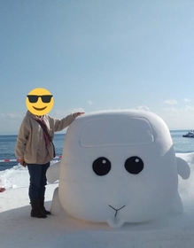 人間と比べるとこのくらいの大きさです（提供）