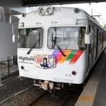 復旧した当日に、松本駅に停車する上高地線の電車