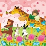 栞子さんが手がけたイラスト。どうぶつたちが楽しそうにしています（栞子さん提供）
