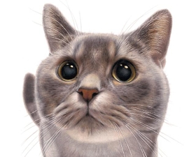 猫の絵、ものタイルに猫の絵を描いています。 猫の絵