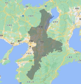 三重県と近畿地方の比較図（ただのキツネさん提供）