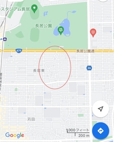 周辺と明らかに道路の作りが異なる地域が…（ワ田さん提供）