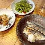 ボラの刺身、コノシロのヘシコ