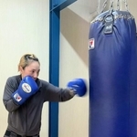 ２７日の試合に備え、連日ジムワーク中の葉月