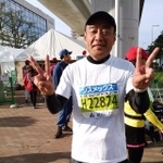 2019年の初マラソン（神戸）完走後のVショット