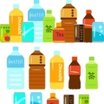 ペットボトル飲料と缶飲料のイラストセット（logistock/stock.adobe.com)
