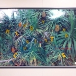 全体的にキラキラ…いいちこのクリスマスシーズンのポスター（提供：津田淳子さん）