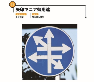 進むべき方向を示す道路標識の矢印ですが、中にはこんなに複雑なものも（本書より）