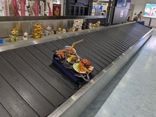 空港で荷物を待っていたら、すごいのが流れてきた（提供：べーたさん）