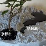京都と滋賀の絶妙な関係を表現した植木鉢が話題に（けんけんさん提供）