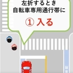 左折するとき、自転車専用通行帯に入る？（提供：ユズリアイさん）