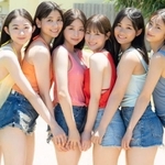 左から審査員特別賞：古田 彩仁、週刊少年マガジン：花城 奈央、ミスヤングマガジン：山本 杏、ミスマガジン：葉月 くれあ、読者特別賞：尾茂井 奏良、審査員特別賞：大西 陽羽