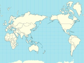 平面の地図としては見やすく便利なメルカトル図法ですが…