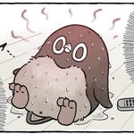 節約意識から真夏にクーラーを停止させるアデリーペンギン（おぞねさん提供）