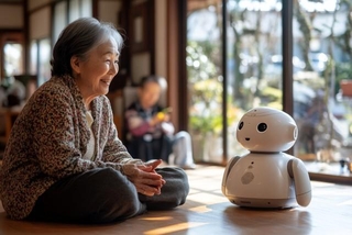 AI見守りロボの導入で、遠距離介護も安心　※画像はAIで作成したイメージです（Odin AI/stock.adobe.com/）