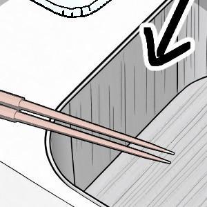 シンクのフチに菜箸を置いてしまう日常の一コマを描いたイラスト。多くの人から共感の声が寄せられた／紬音ユユさん（@yuim_zzz）提供