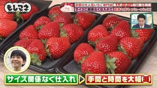 イチゴのサイズ関係なく仕入れ、農家の負担を減らす工夫をしている©テレビ大阪