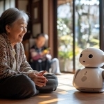 AI見守りロボの導入で、遠距離介護も安心　※画像はAIで作成したイメージです（Odin AI/stock.adobe.com/）
