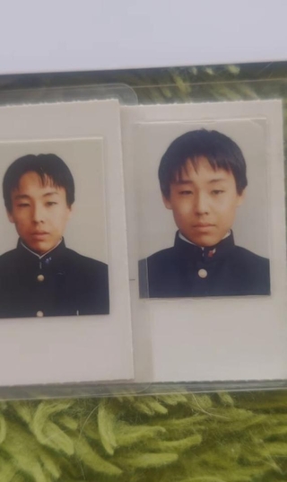 まだあどけなさの残る14歳頃の証明写真／井上 健さん（@inouecoffee）提供