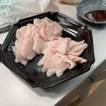 禁断の魚の刺身です